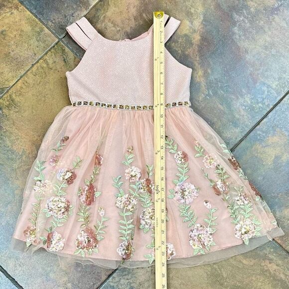 Sweet Heart Rose Girls Empire Waist Formal Fliral Dress 6 - Picture 4 of 9